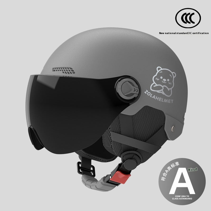 Casque de sécurité couleur solide de moto pour femmes