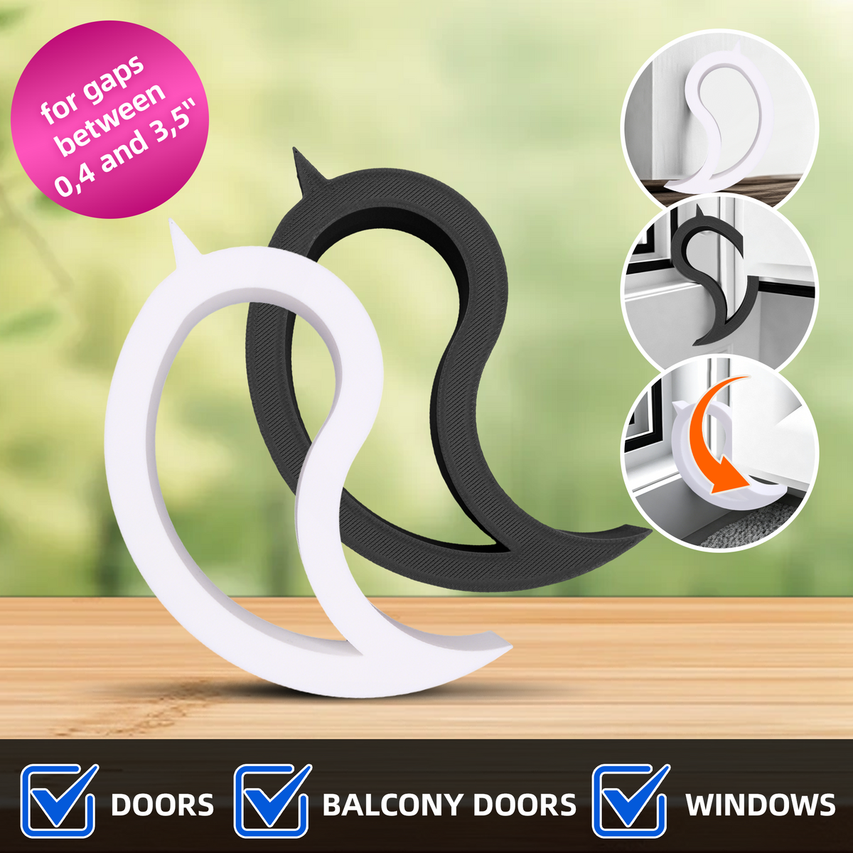 2PCS 3D imprimé ensemble de bouchon de porte flexible