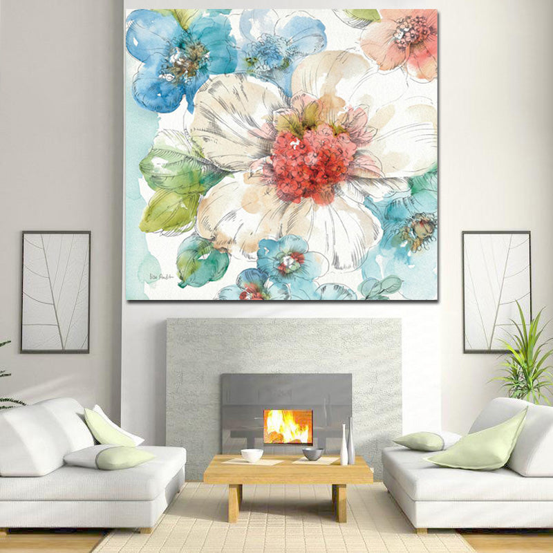 Couleur Aquarelle Florale Peinture sur toile