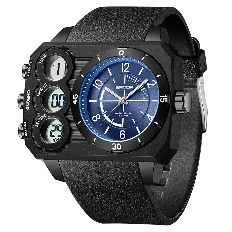 Montre Outdoor Sports Waterproof pour hommes avec un grand cadran et double affichage