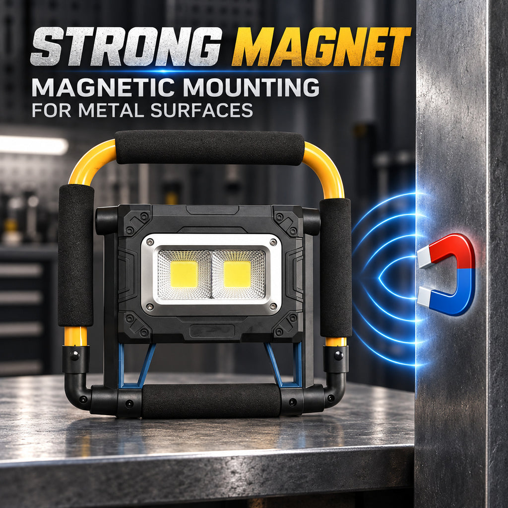 Éclairage de la batterie magnétique rechargeable solaire W874 2 COB 3600mAh 30W