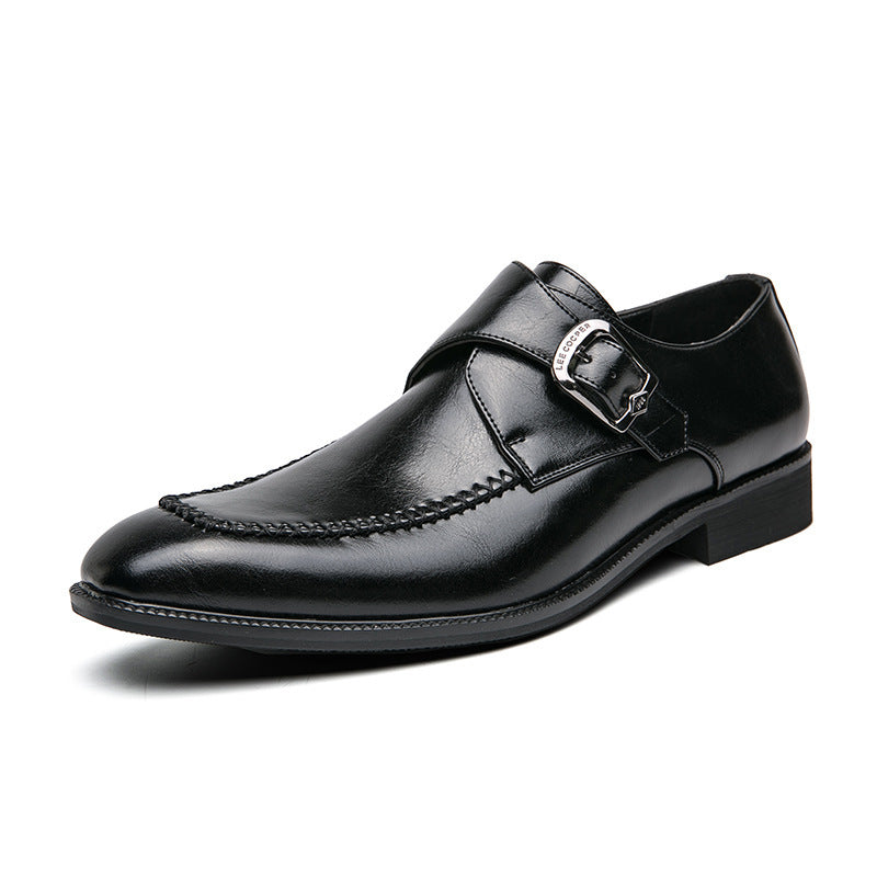 Printemps et automne Mode carré Buckle Robe Basse coupe Chaussures en cuir