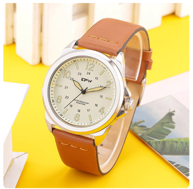 Montre Quartz simple rétro légère et résistante à l'usure