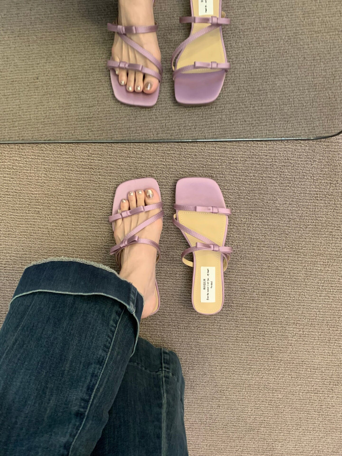 Niche Design Toe ouvert femmes Diapositive Sandales