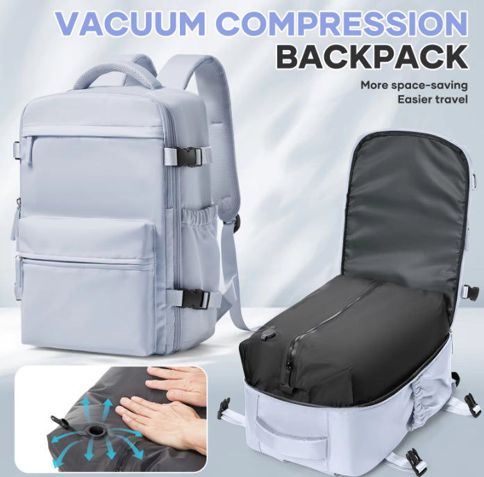 Un sac à dos confortable et durable avec une pompe à vide Compression Custom Logo Zipper Seal