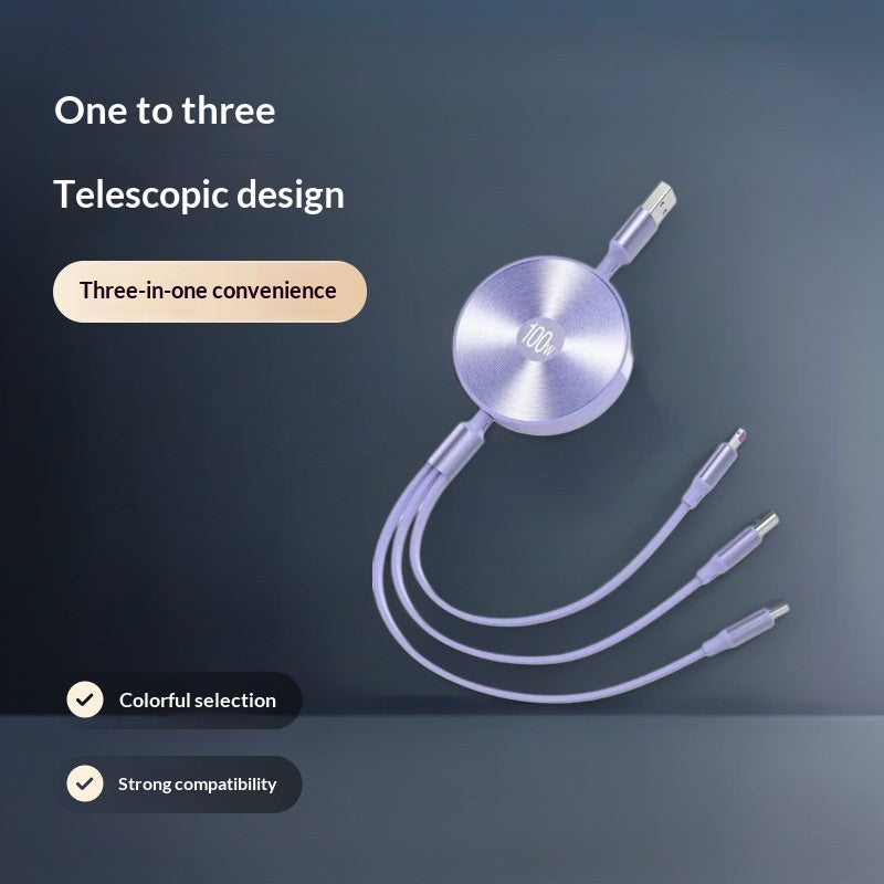 Câble 3-en-1 pour téléphone à recharge rapide