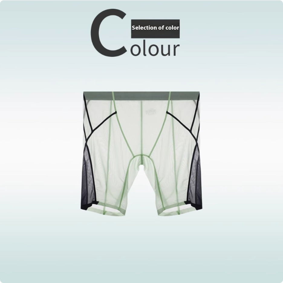 Sous-vêtements de sport en soie glacée Hommes Non-trace Porter Leg Quick Dry Plus Long Porter Crotch