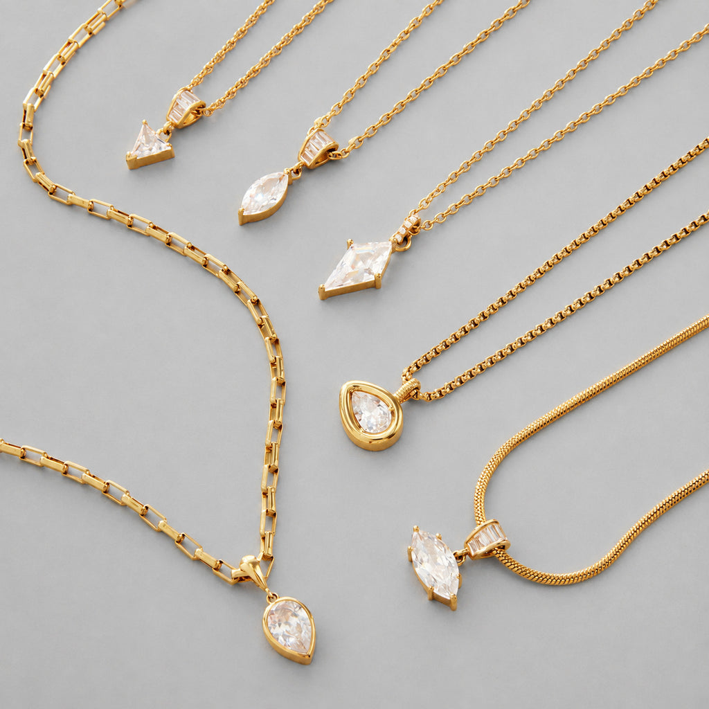 Zircon Collier en acier titane Et résistant à la Fade