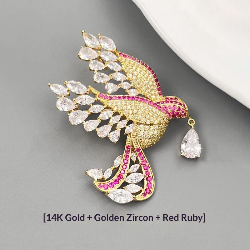 Fashionnable Légèrement Luxurious Micro-Paved Zircon Bird Brooch