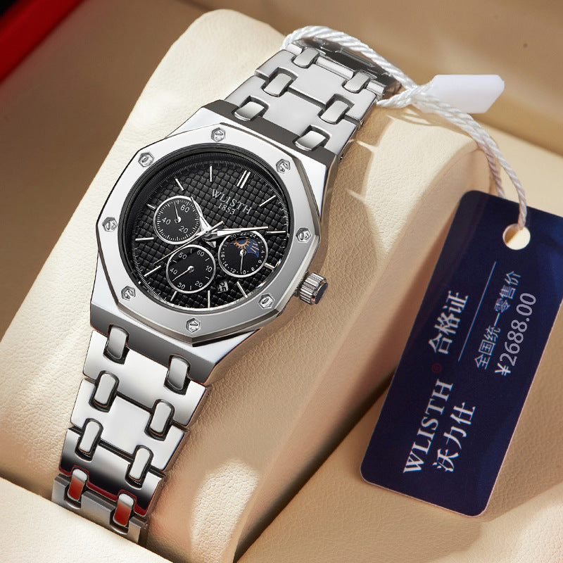 Calendrier des bracelets en acier lumineux pour montre pour femme