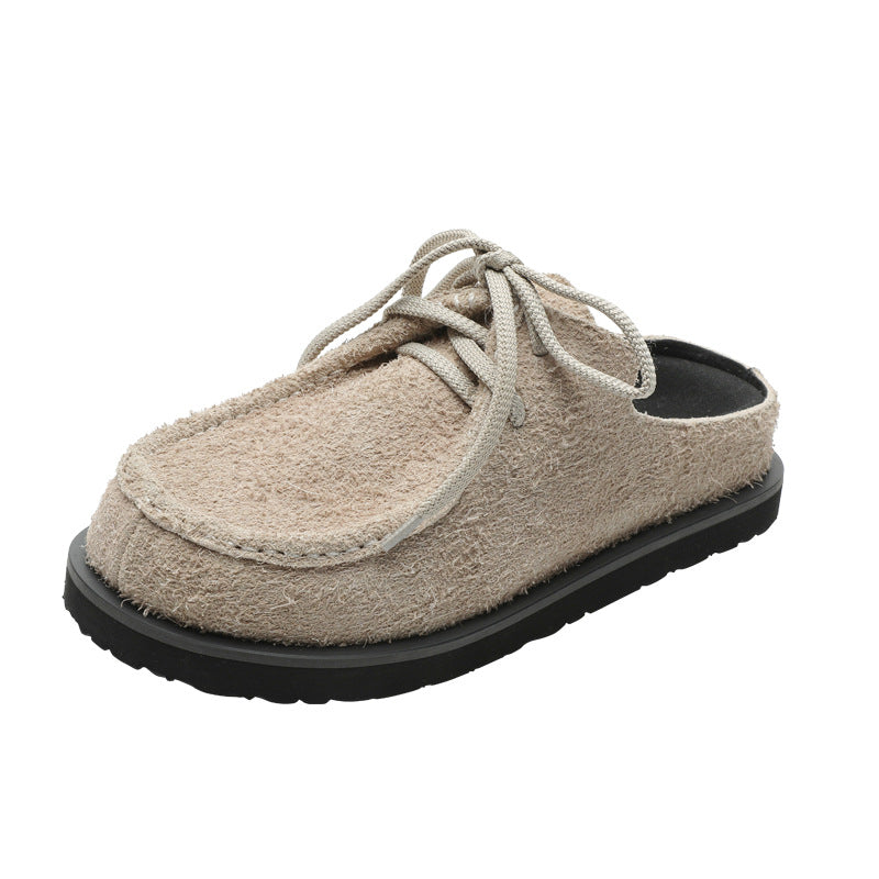 Pantoufles de boccon en cuir véritable