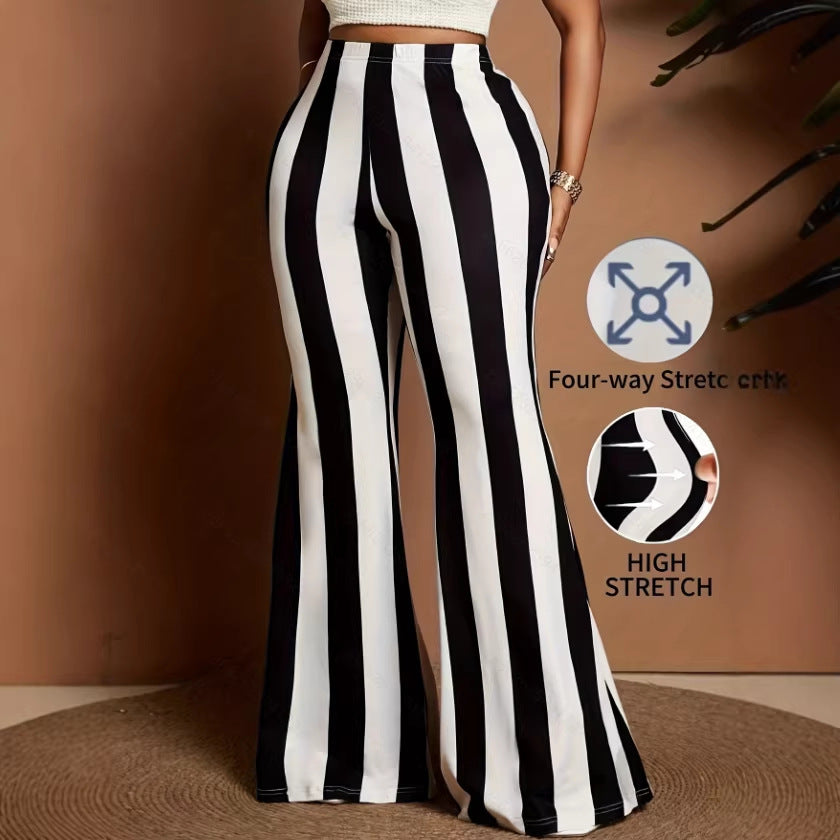 Pantalon casual rayé écarlate de mode