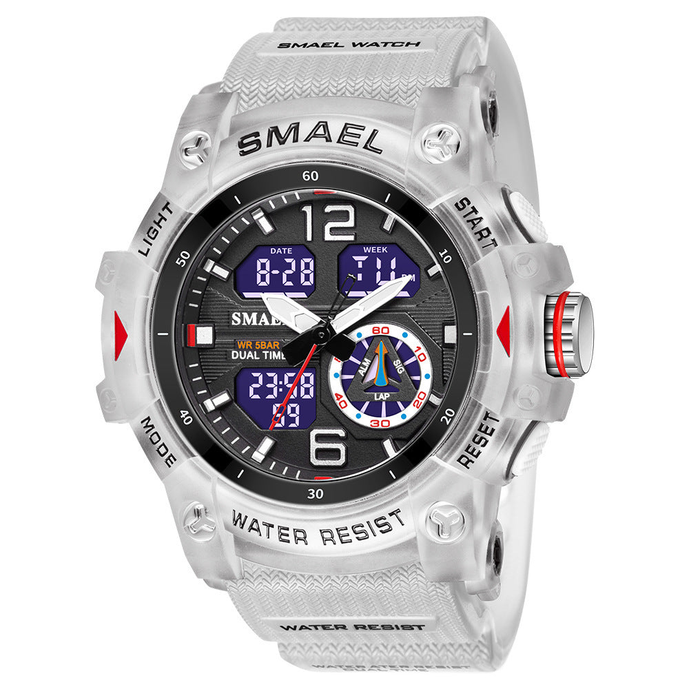Montre transparente d'extérieur pour hommes avec un design cool à double affichage