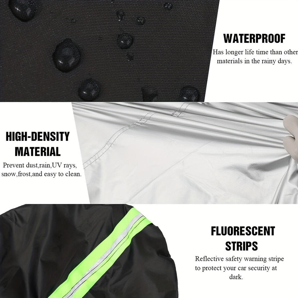 All Weather Full Car Cover 190T Polyester Protection anti-poussière UV Bretelles anti-vent avec Re
