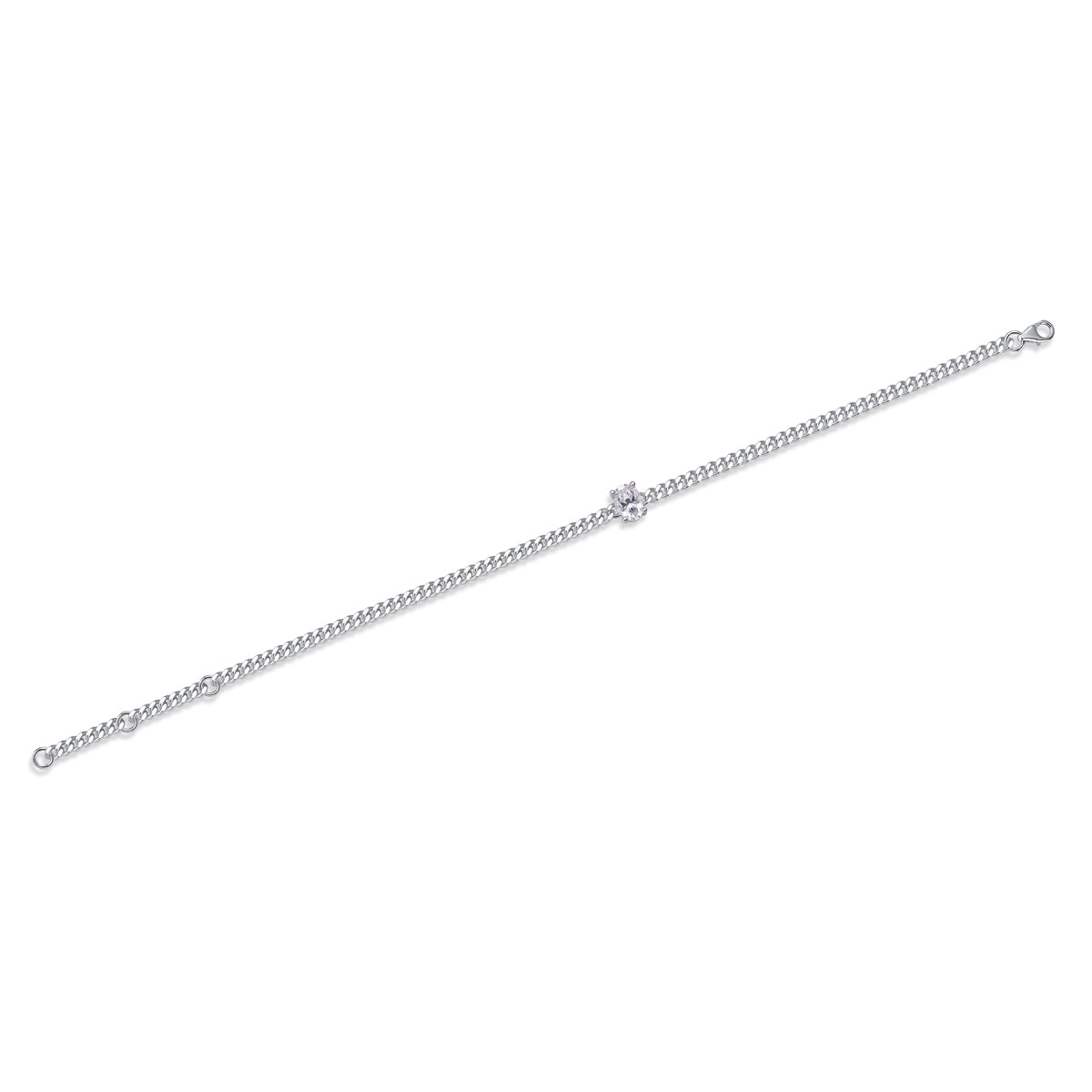 S925 Argent 1ct Oval Moissanite Bracelet