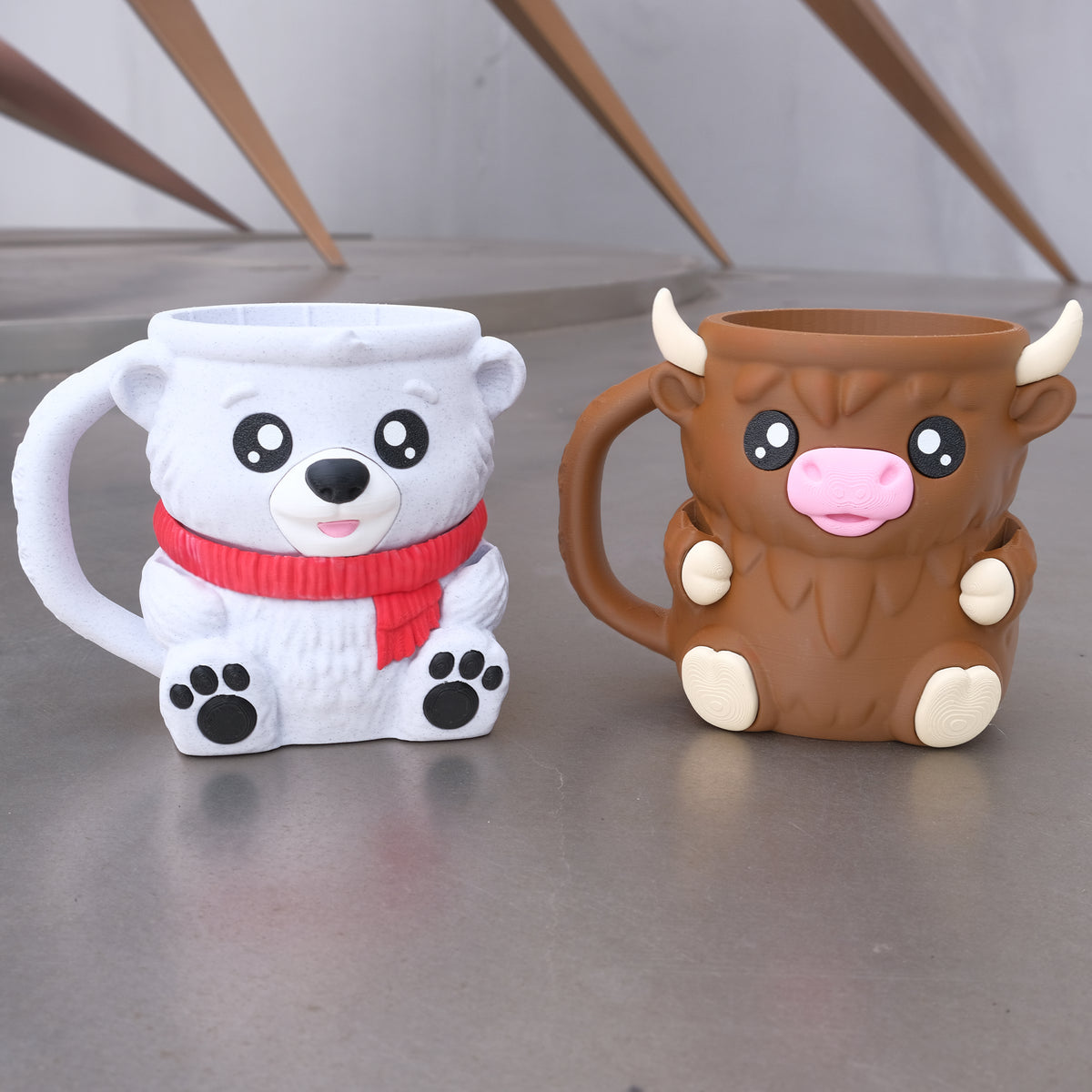 1PC 3D Imprimé Pinte de crème glacée pour animaux avec poignée