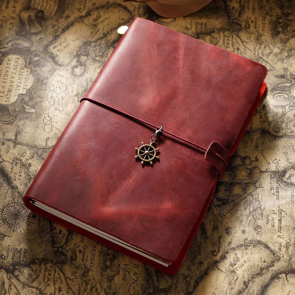 Carnet de voyage Cowhide Leather Journal Vintage
