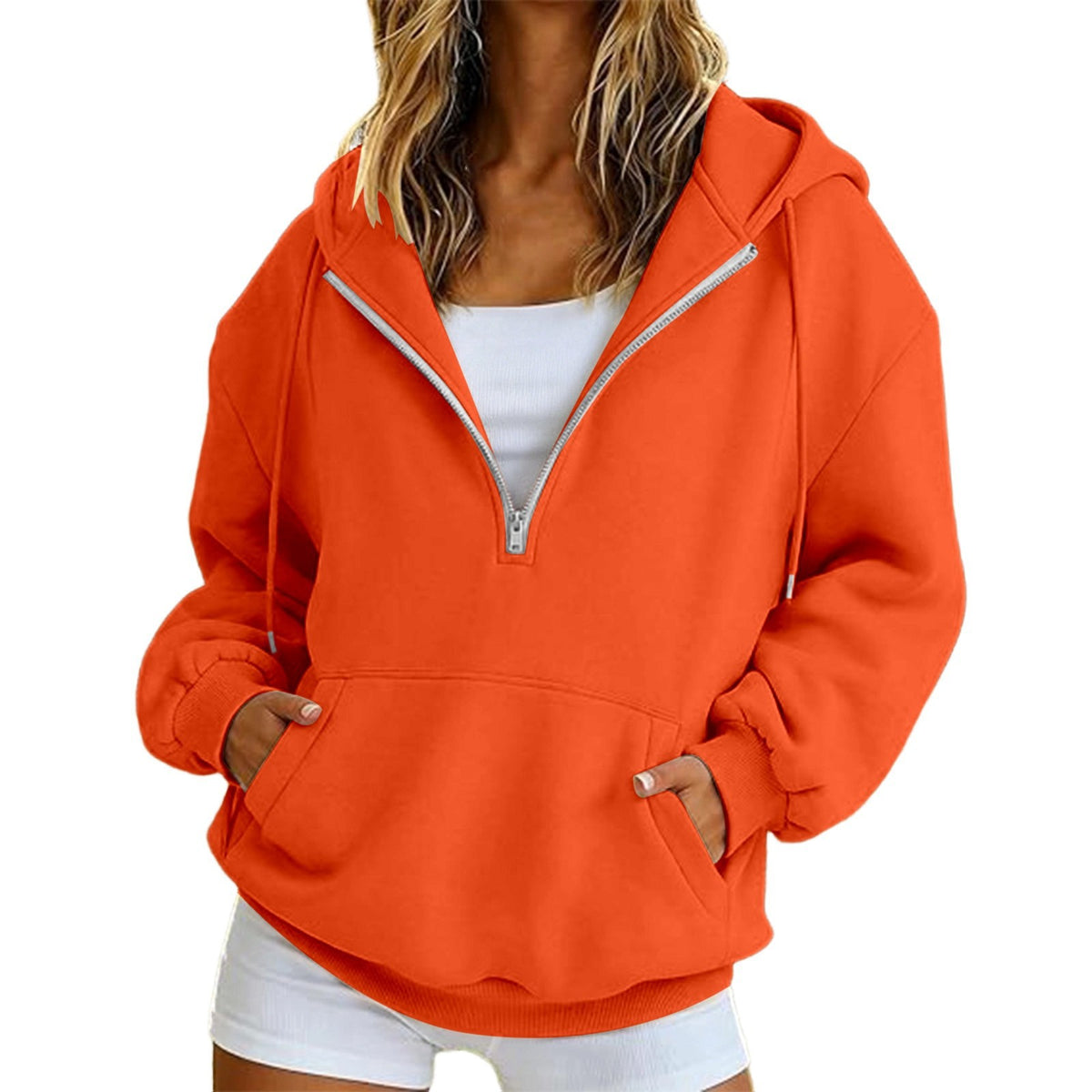 European and American-style Pocket Hoodie manches longues pour femmes