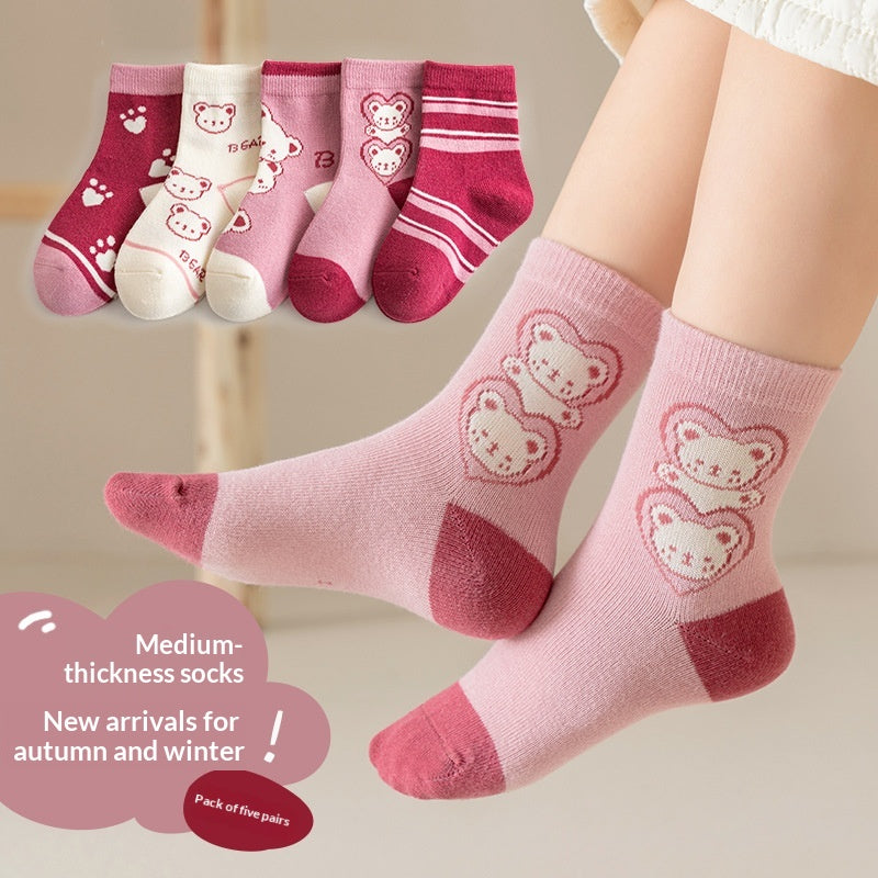 Chaussettes en coton sans os respirant mi-calf