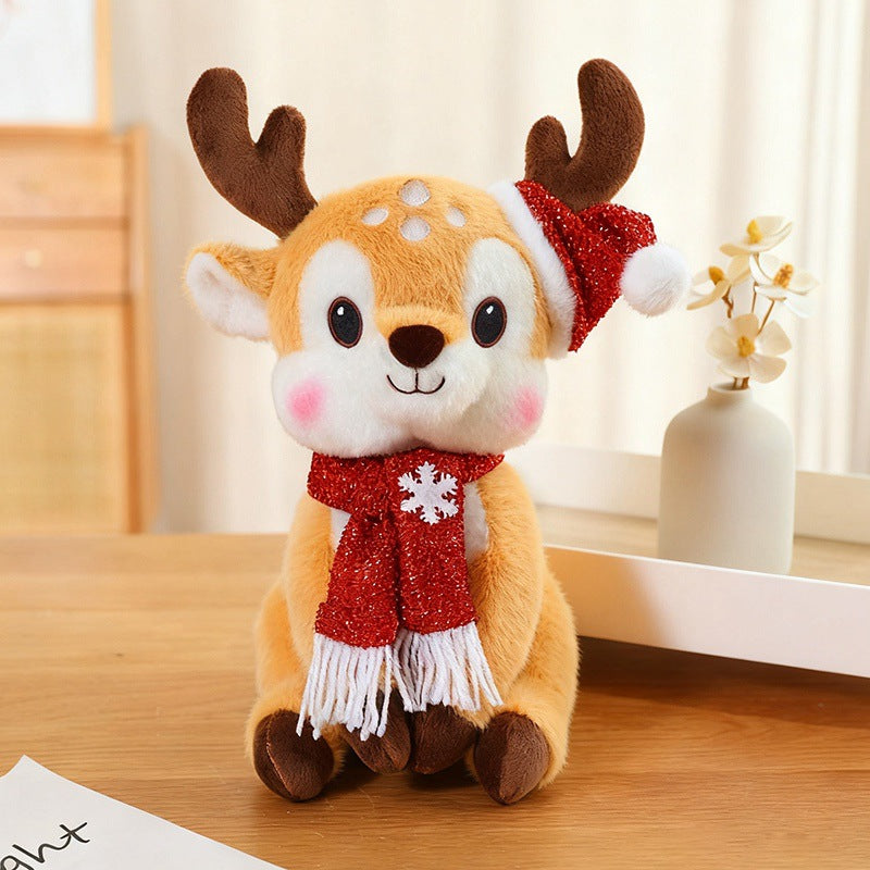 Jouet mignon en peluche de cerf de Noël