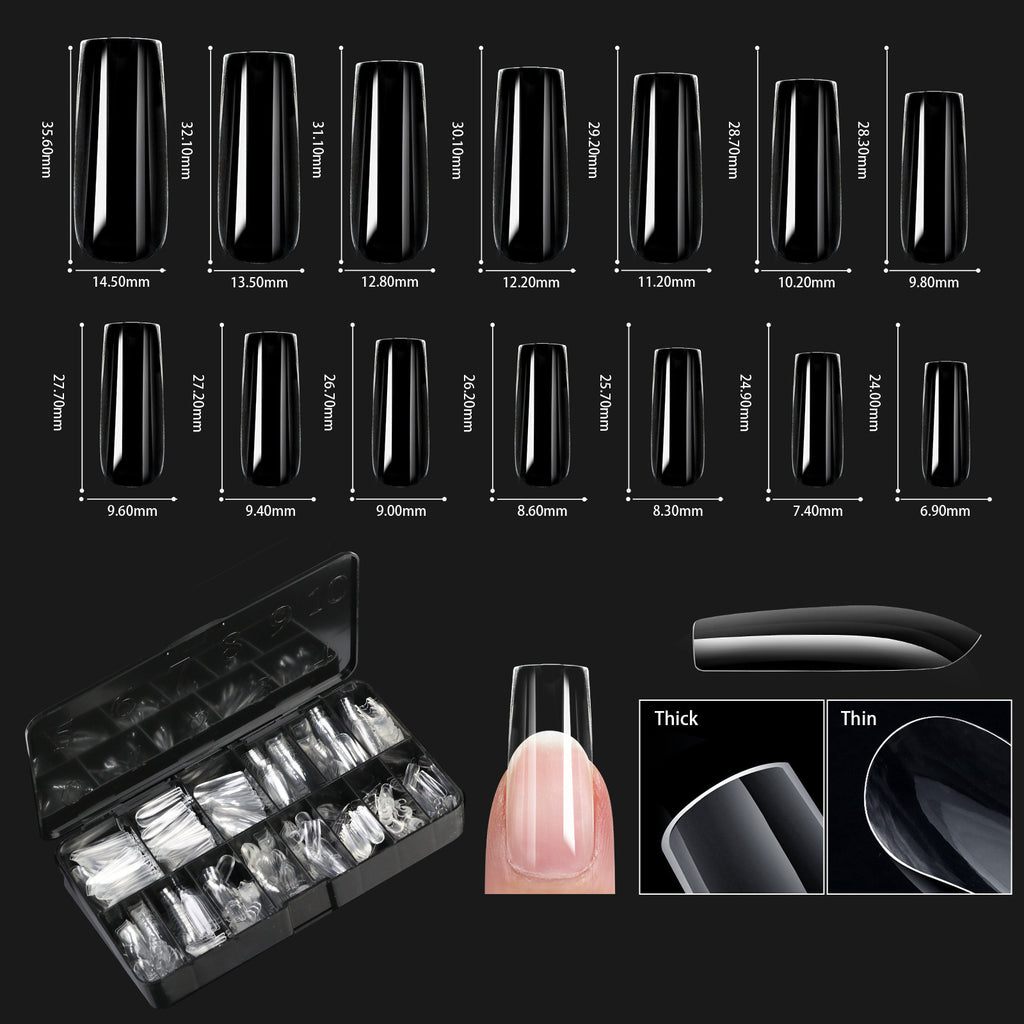 Conseils transparents d'ongle de ongles Formes d'ongle pour la manucure sans couture Faux ongles en boîte