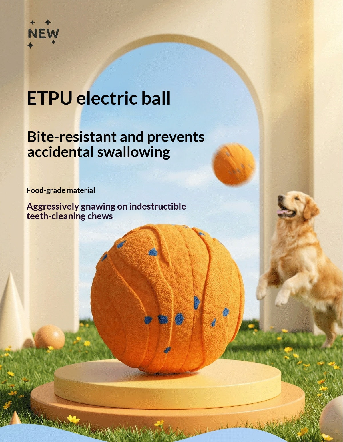 Balle électrique ronde non-toxic pour chien pour l'entraînement