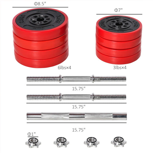 Set of adjustable dumbbells