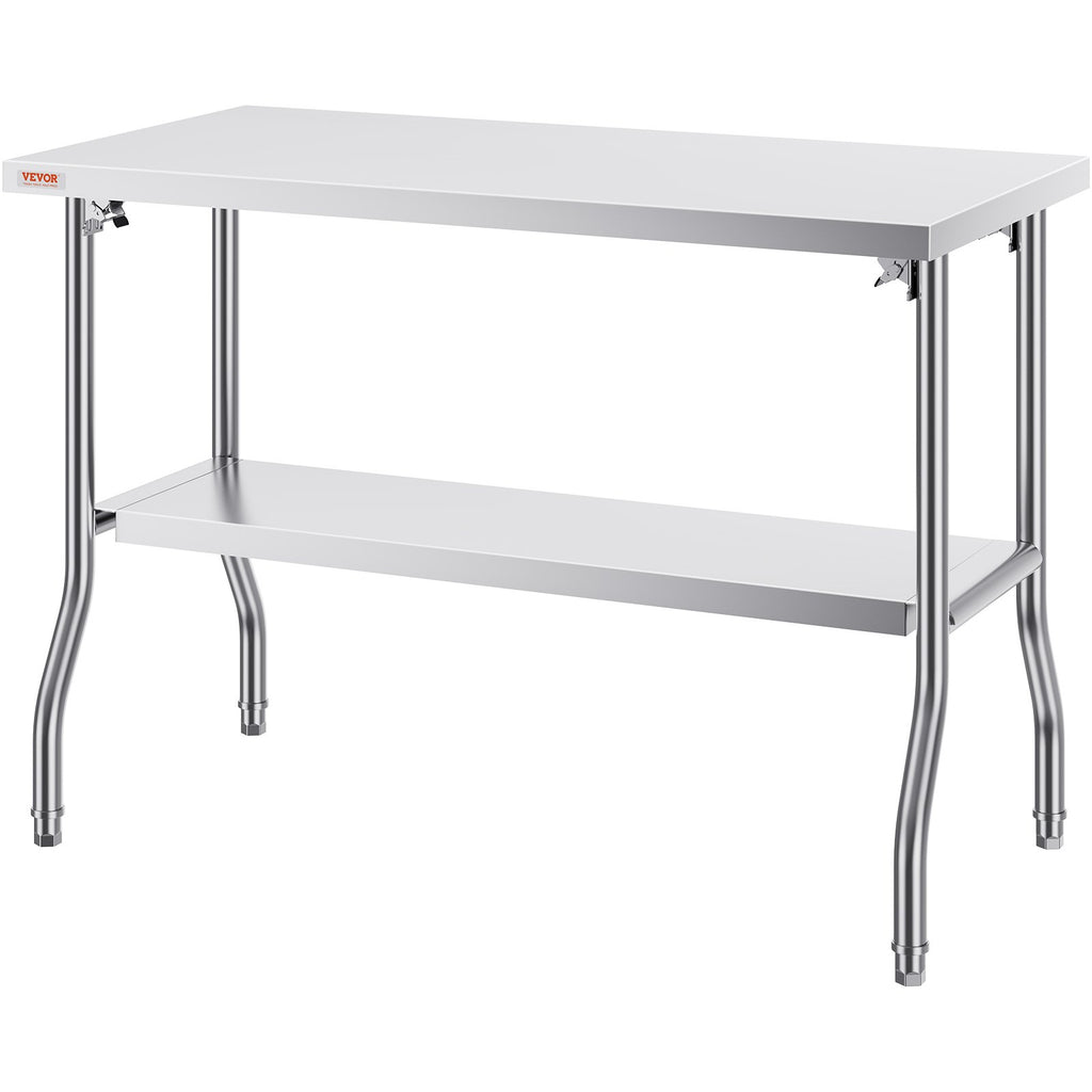 VEVOR Poste de travail commercial 48 X 24 pouces Table de préparation commerciale pliante
