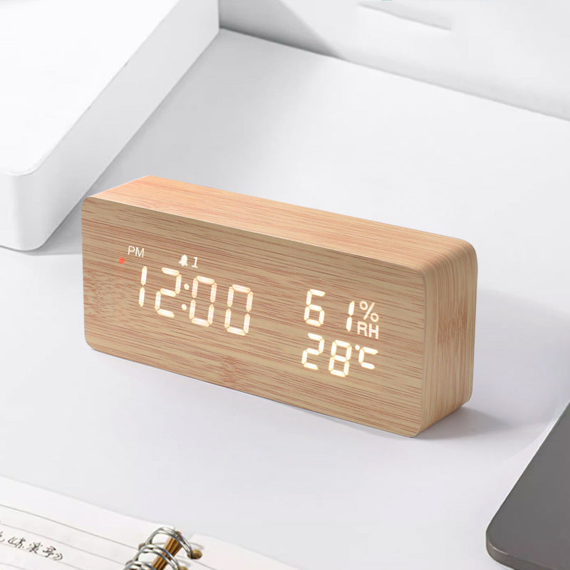 Intelligent Radio Control Clock LED bois électronique température numérique et humidité