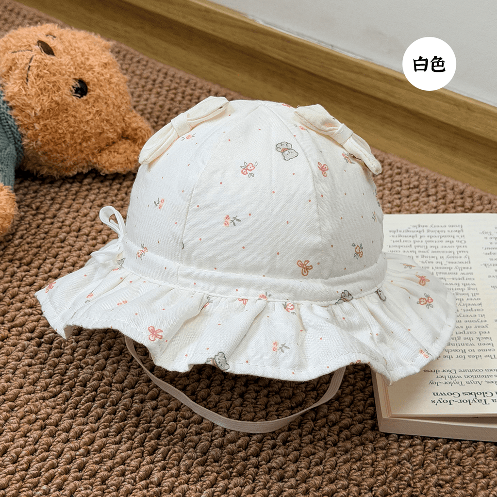Chapeau de brim pour ours fleuri d'été avec doublure intérieure douce