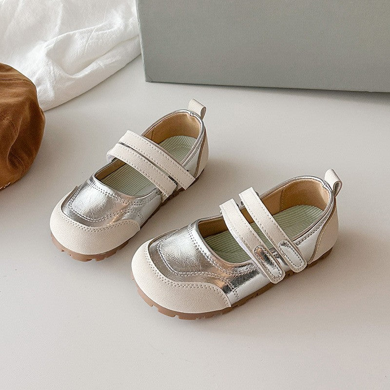 Chaussures en cuir pour filles avec Princesse Style Soft Sole Chaussures simples et chaussures pour enfants