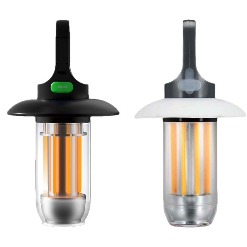 Lampe de camping double source avec crochet suspendu multi-fonction extérieur