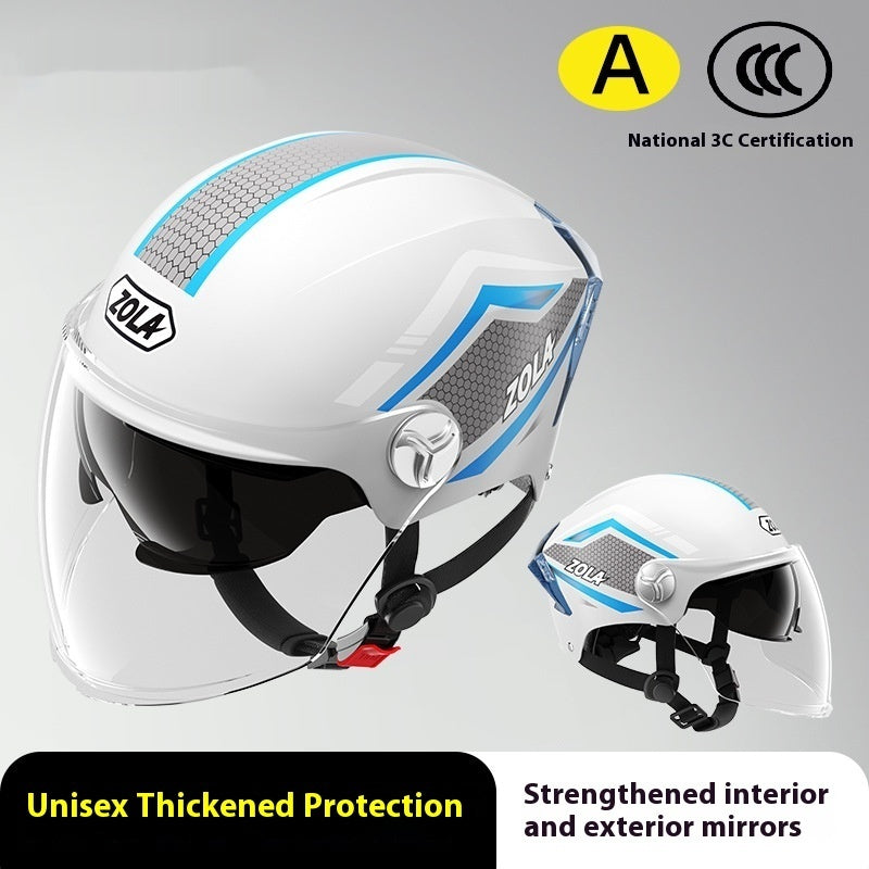 Moto de batterie pour hommes et femmes Quatre saisons Universal Sun Protection Half Helmet