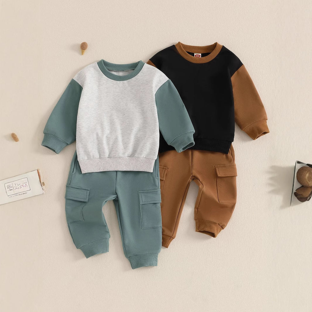 Ensemble de hoodies à manches longues pour garçons Sporty Color-Block