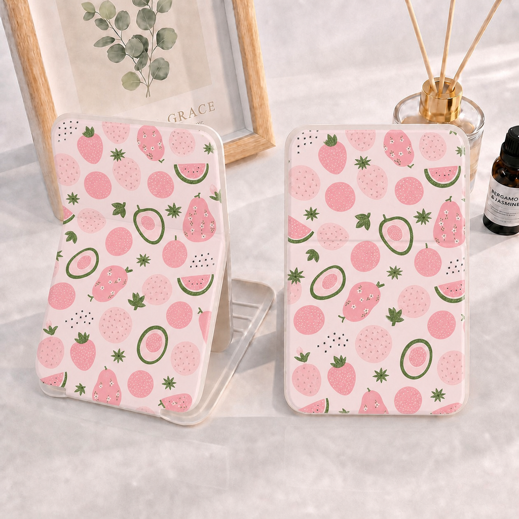 Miroir compact d'impression de fruits mignons