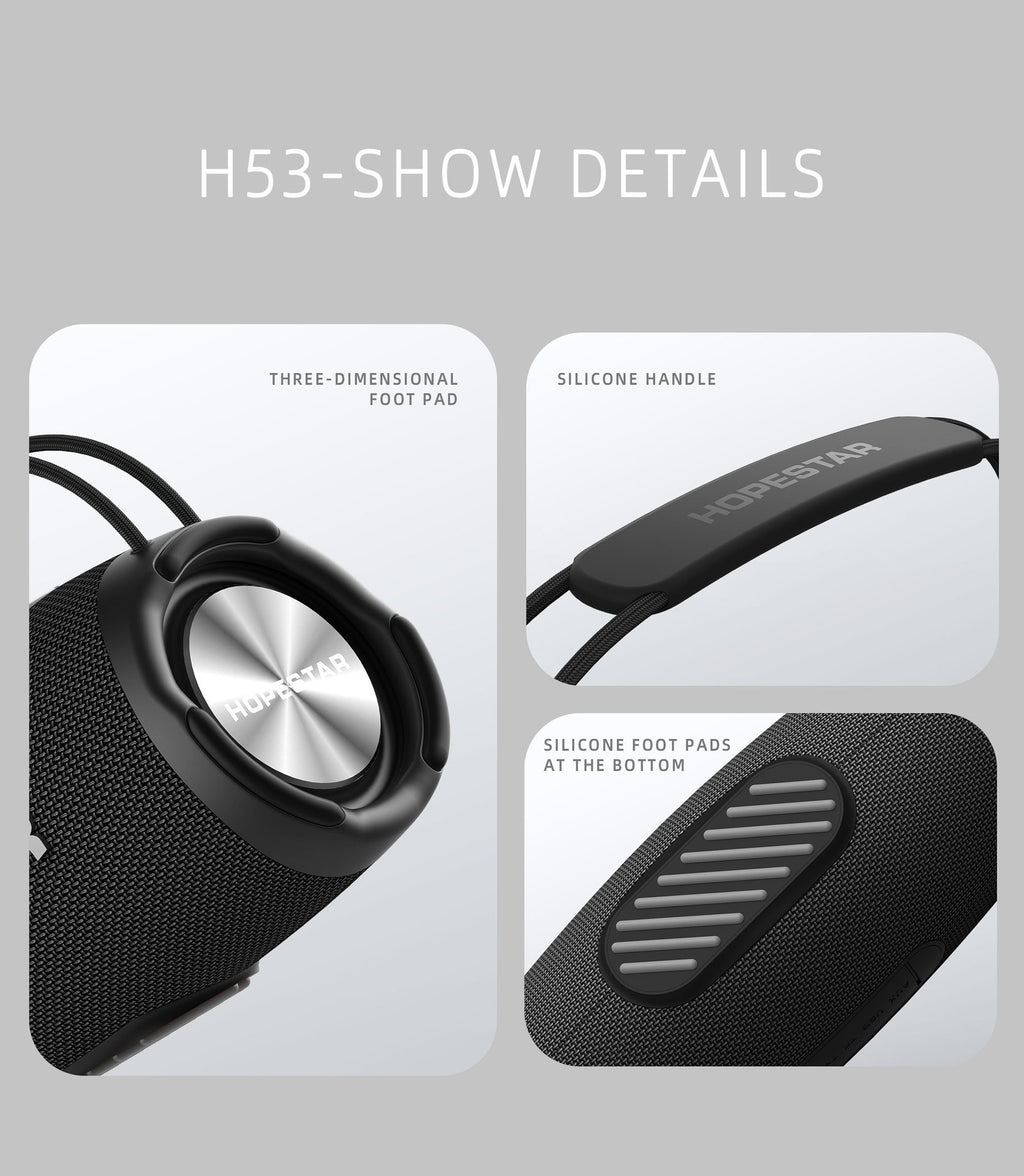 H53 Haut-parleur Bluetooth sans fil étanche Portable Outdoor Rugby Portable Haute Puissance Doubl