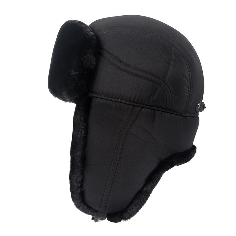 Plus Velvet épais chaud et coupe-vent Lei Feng Hat protection oreille noire