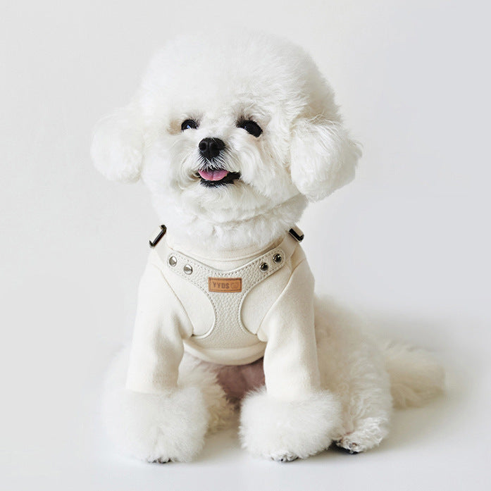 Pet Dog Leash TeddyBichon Harnais extérieur de poitrine et laisse
