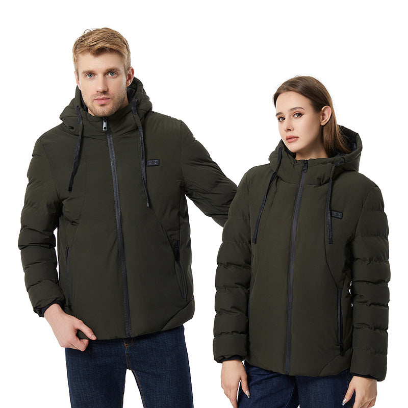 Hiver manteau épais couple extérieur chauffage intelligent