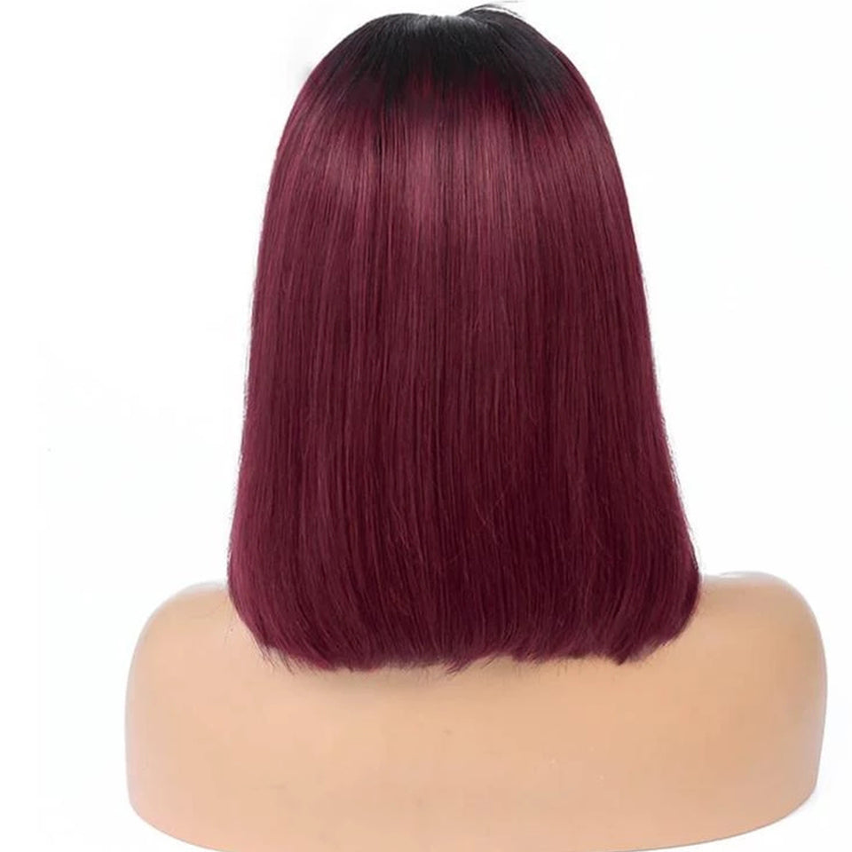 Short Droit 1B-99J Perruque de cheveux humains couleur Bob