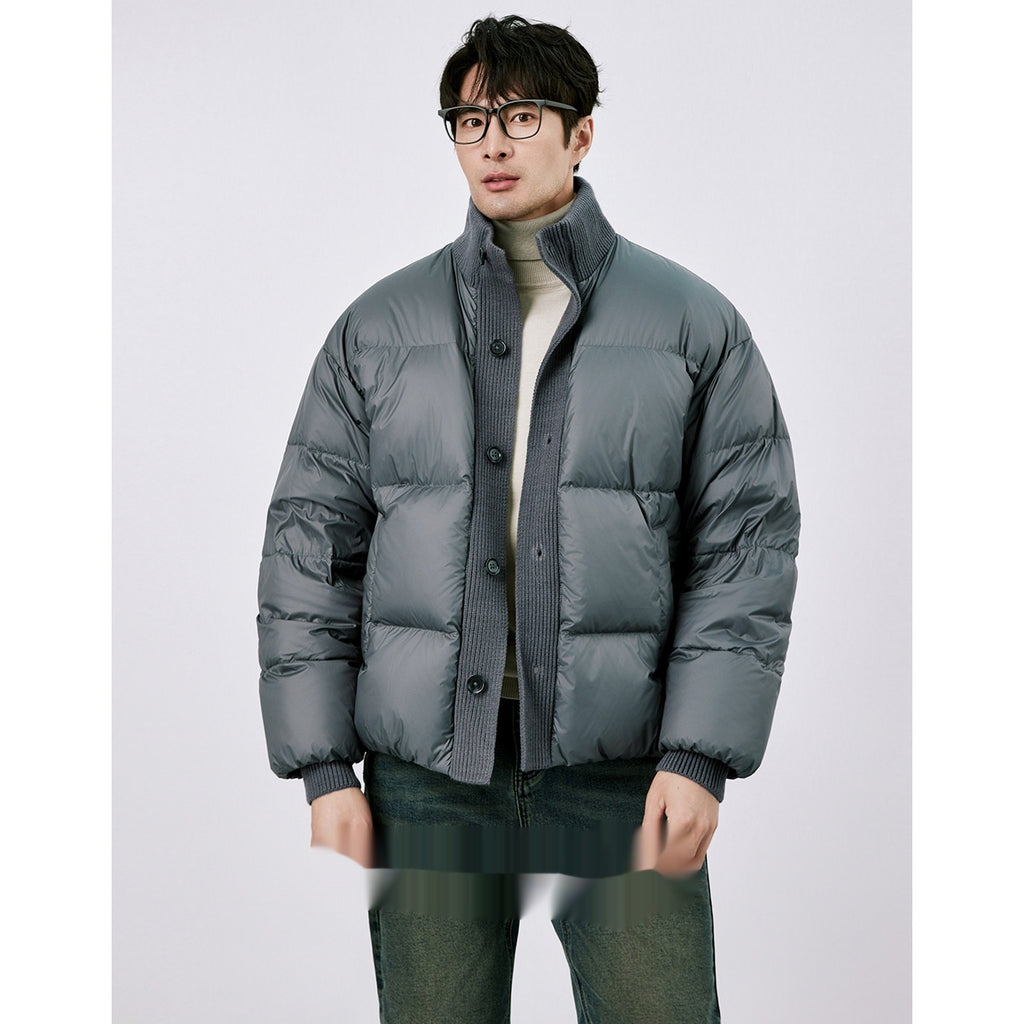 Léger Blanc Duck Down Stand Collar Down Jacket