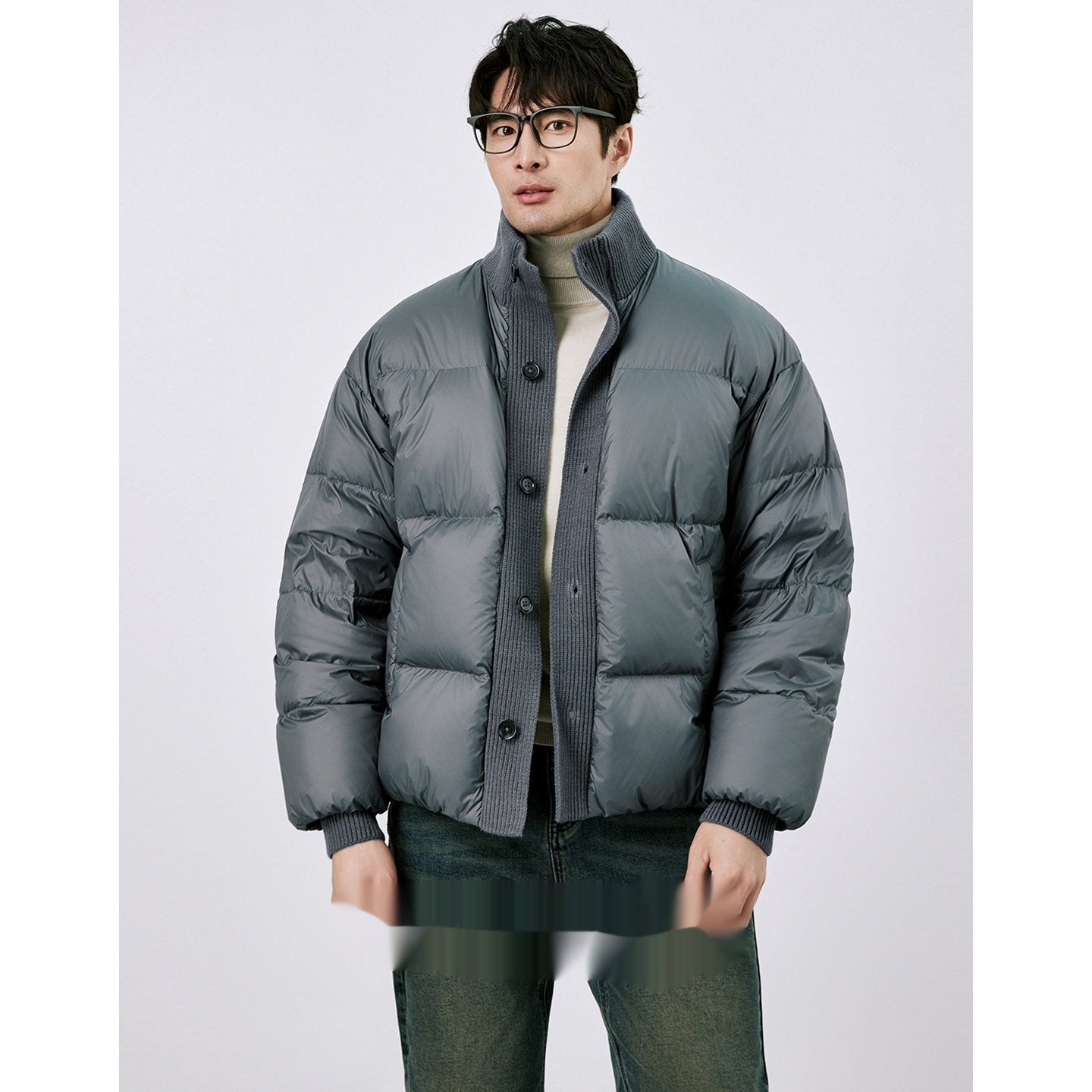 Léger Blanc Duck Down Stand Collar Down Jacket