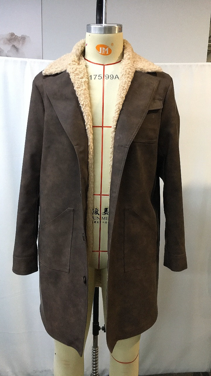 Veste de suède vintage brun foncé pour homme