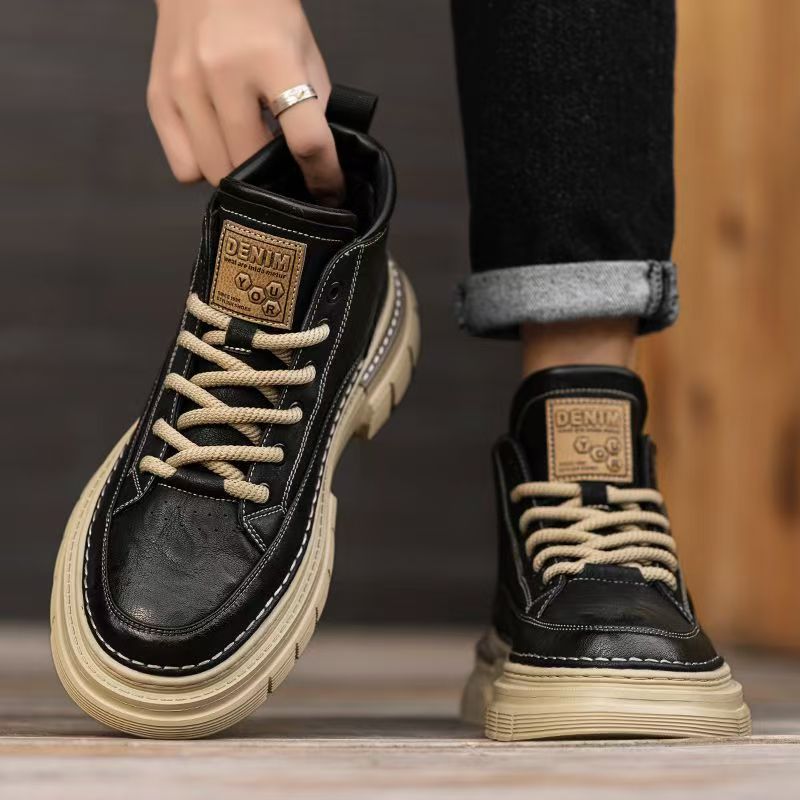 Bottes Homme haut de gamme d'hiver style britannique Retro Martin