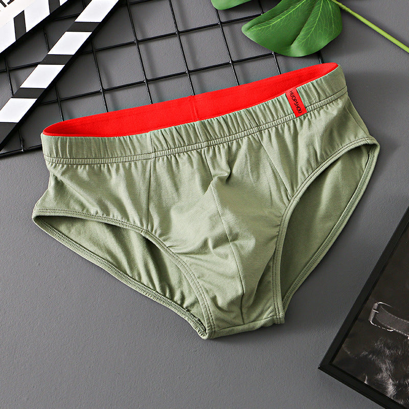Triangle de coton couleur pure Triangle taille basse Respirant Triangle de sous-vêtements pour hommes