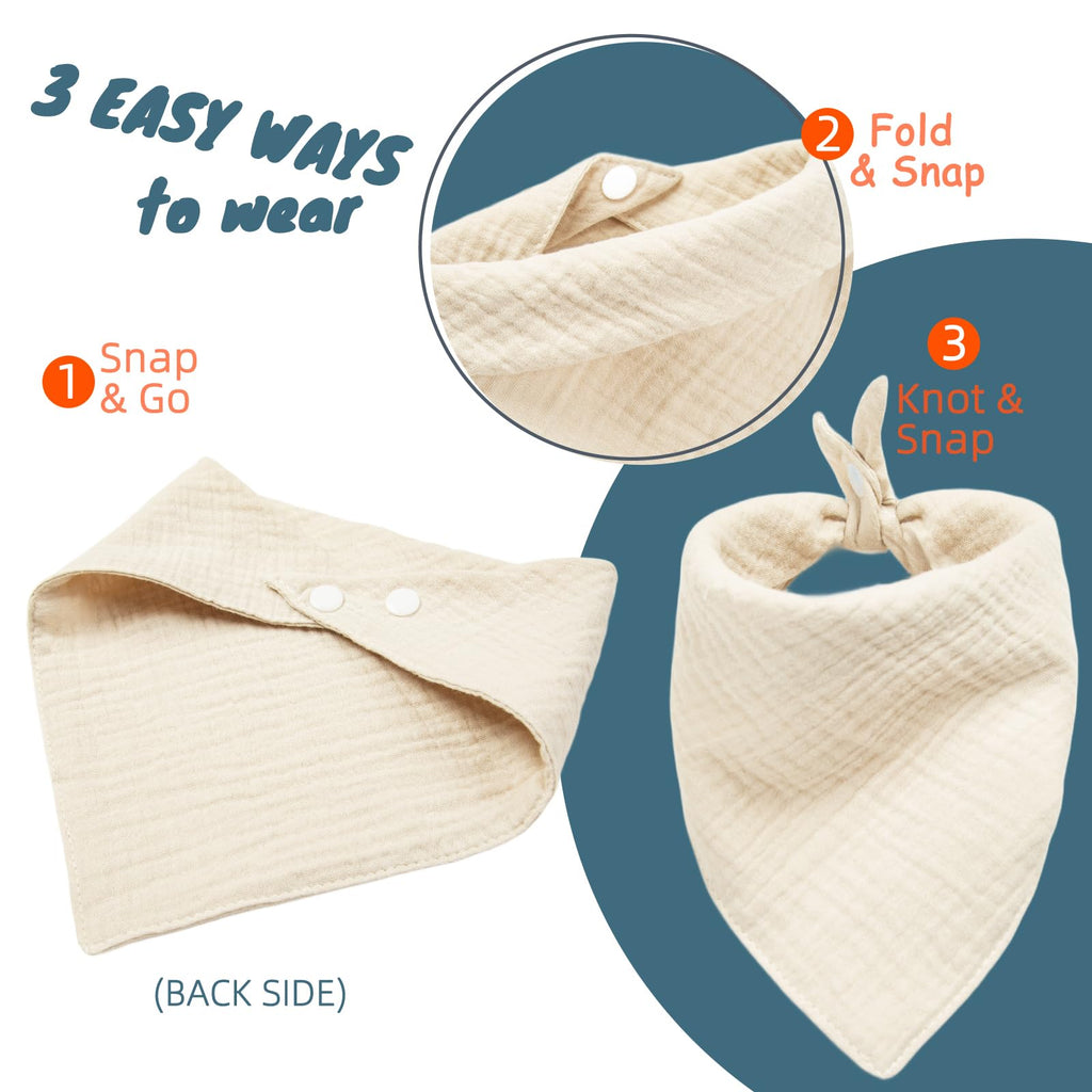 Bandanas de chien beige couleur unie avec snap réglable bouton coton animal de mariage solide engagement
