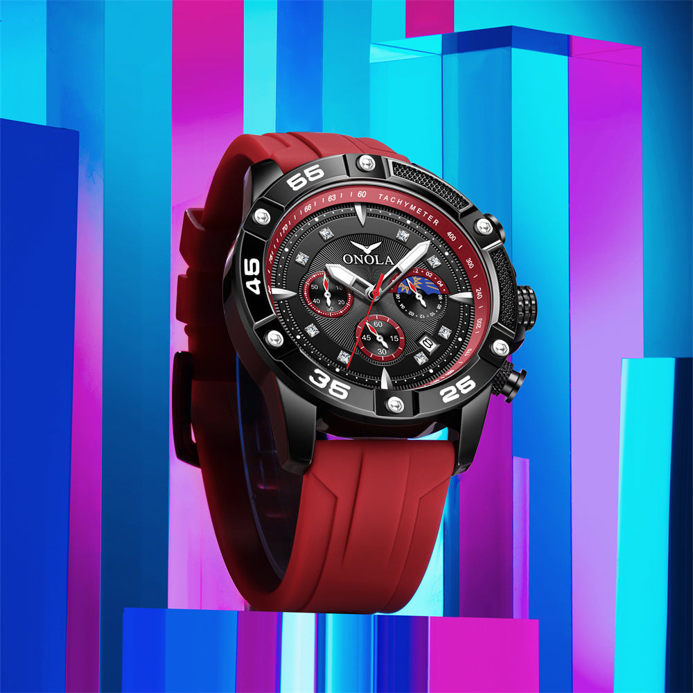 Mode Casual Style Multifonctionnel Quartz Waterproof Tape Watch