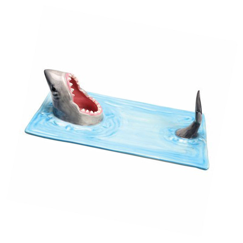Internet Celebrity Seaside Shark Plaque céramique Dumpling Plate Repas Cuisine Décoration Sush