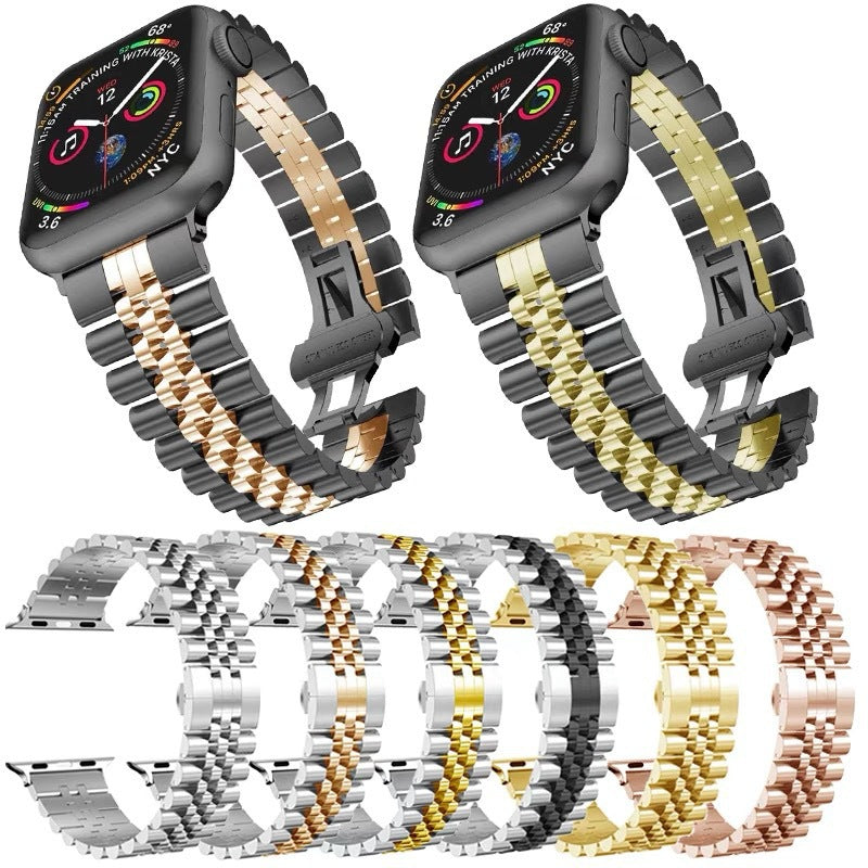 Bracelet en métal à cinq perles, tout en patch