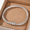 S925 Argent Sterling 44pcs 3mm Moissanite Bar Set Bracelet de tennis 15-18cm D Couleur VVS1 Pla